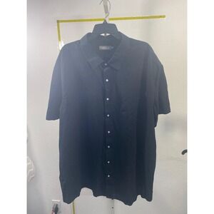 HODO Mens Black Short Sleeve Button Down Shirt Chest Pocket 3XLT Big & Tall